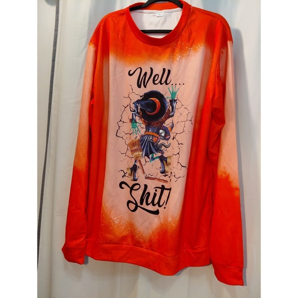 Womens Plus Halloween Sweatshirt Style Graphic Witch Funny Print Size 4XL - Picture 1 of 8